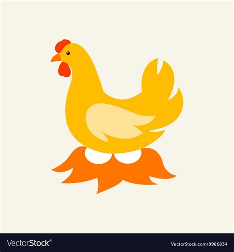 Chicken And Eggs The Hen Royalty Free Vector Image