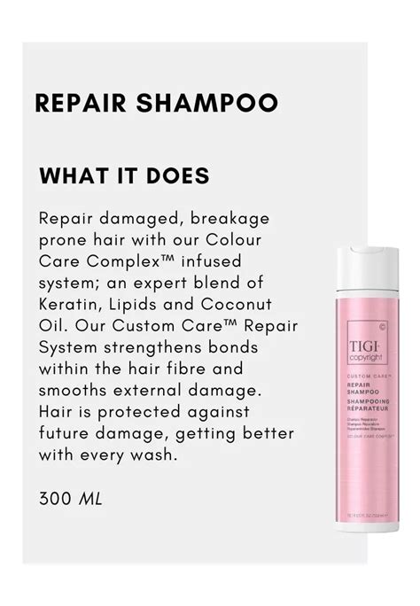 Buy TIGI Copyright CUSTOM CARE Repair Shampoo 2024 Online ZALORA