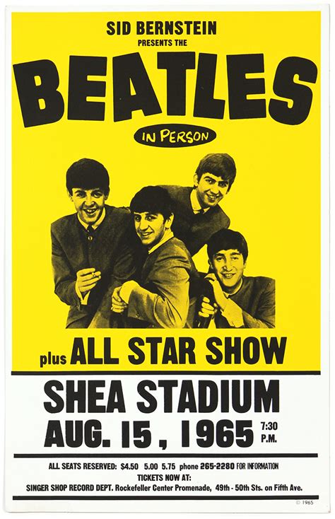 Lot Detail Beatles 1965 Shea Stadium Reproduction Cardboard Concert