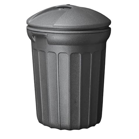United Solutions 32 Gal Blow Molded Trash Can In Black Tb8007 The