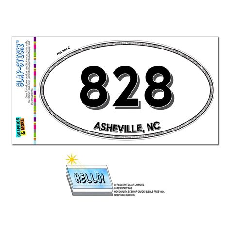 828 Asheville Nc North Carolina Oval Area Code Sticker Walmart