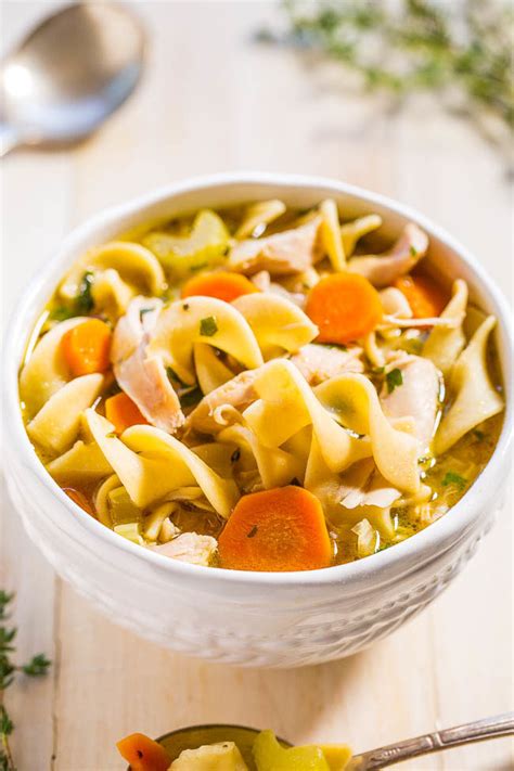 This version is made from scratch, so it's light and nourishing. Averie Cooks Easy 30-Minute Homemade Chicken Noodle Soup ...