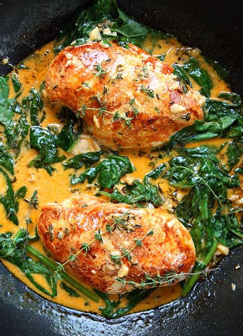 It's simplified and cooked all in one pan and goes great with a side of rice or naan! Paprika Chicken & Spinach with White Wine Butter Thyme Sauce