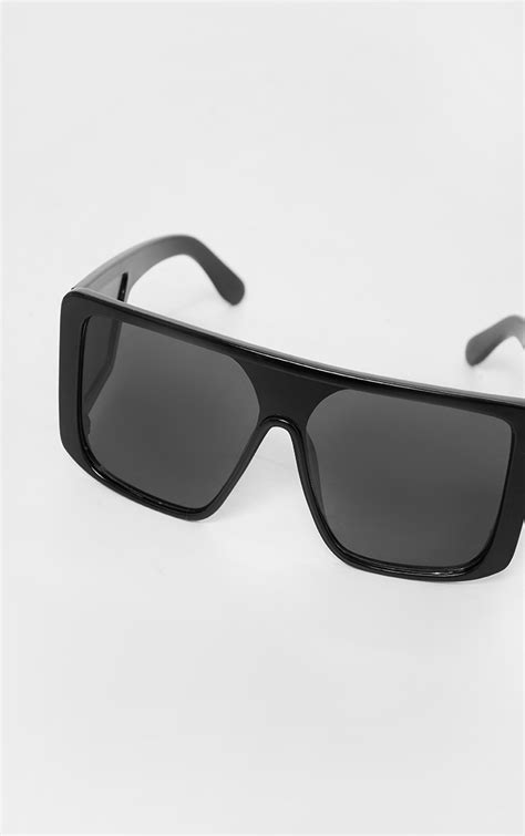 black triple lens squareframe sunglasses prettylittlething usa