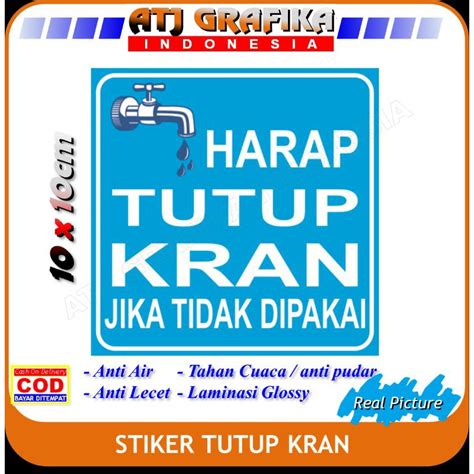 Jual Stiker Harap Tutup Kran Hemat Air Save Earth Sticker Peduli