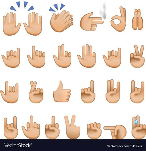 Set Of Hands Icons And Symbols Emoji Royalty Free Vector Free Vector Images Vector Free Banner