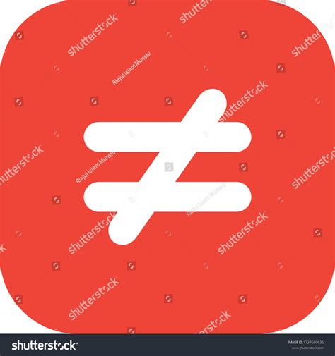 Not Equal Sign Or Symbol Royalty Free Stock Vector 1737680636