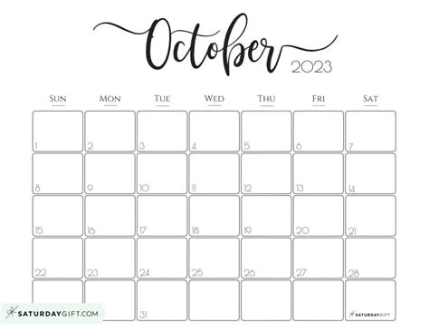 October 2023 Calendar Free Printable With Holidays Chegospl