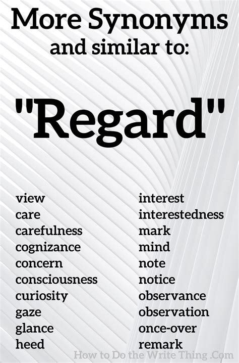 More synonyms for Regard in 2021 | Writing words, Descriptive writing ...
