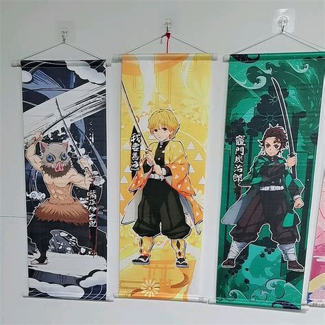 2023 New Demon Slayer Anime Fabric Wall Scroll Poster Custom Design