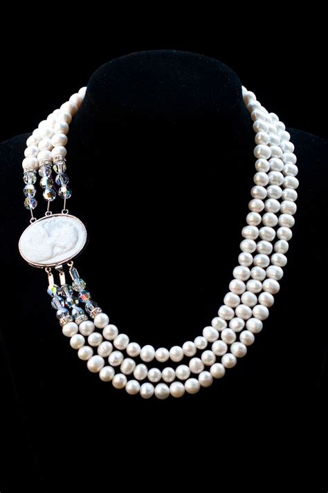 Three Strand Genuine Pearl Necklace With A Clasp That Is As Beautiful As The Necklace Barsc