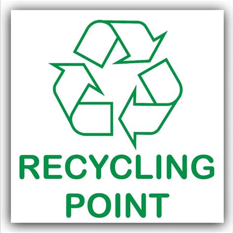 1 x Recycling Point Adhesive Sticker-Recycle Logo Sign-Environment Label