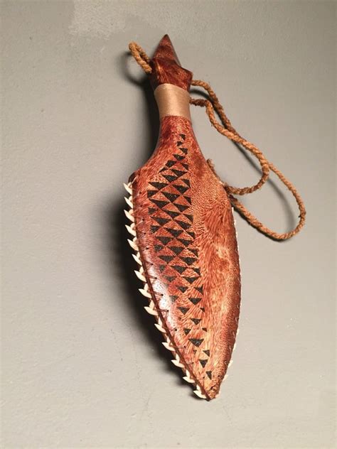 Items Similar To Wood Carving Hawaiian Weaponlei O Mano Polynesian On