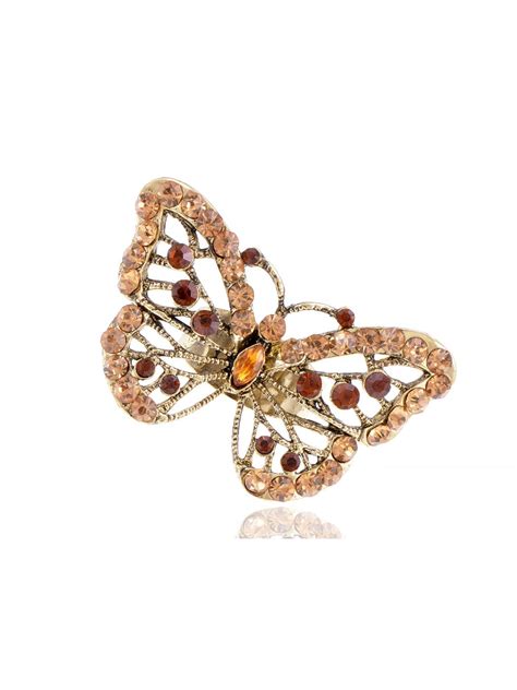 Feinuhan Special Topaz Special Crystal Rhinestone Butterfly