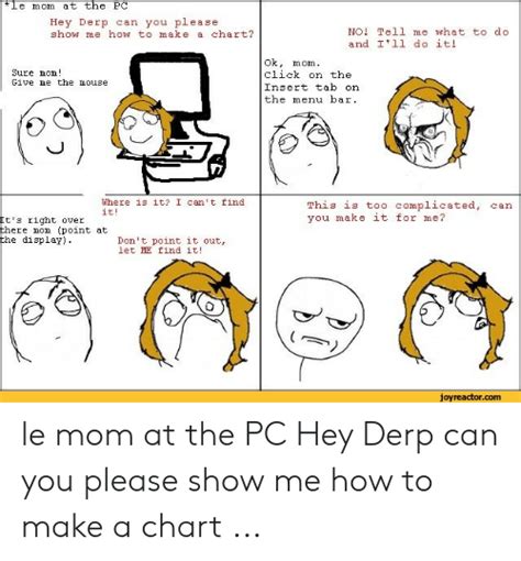 Le Mom At The Pc Hey Derp Can You Please Show Me How To Make A Chart