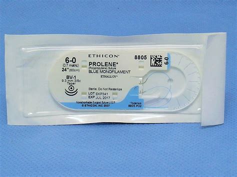 Ethicon 8805h Prolene Suture 6 0 24 Bv 1 Taper Double Armed Short