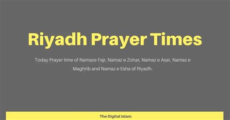 Todays Riyadh Prayer Time February 2024