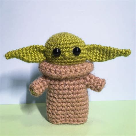 The Child 10 Tall Baby Yoda Mandalorian Fan Art Plush Crochet Doll