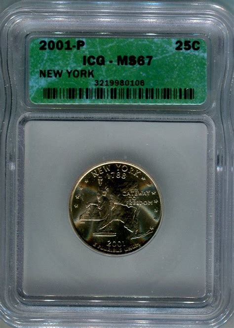 2001 P New York State Quarter Icg Ms 67 For Sale Buy Now Online