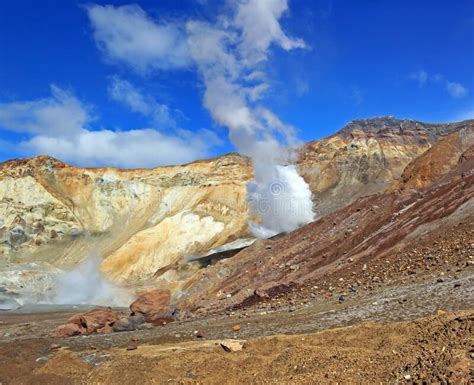 Mutnovsky Volcano In Kamchatka Peninsula Russia Stock Photo Image Of