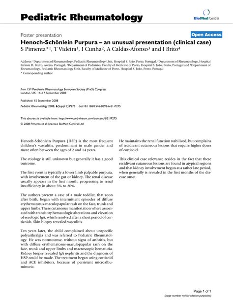 Pdf Henoch Schönlein Purpura An Unusual Presentation Clinical Case