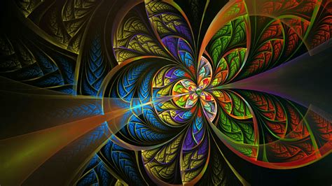 Psychedelic Kaleidoscope Fractal Art Wallpaper Backiee