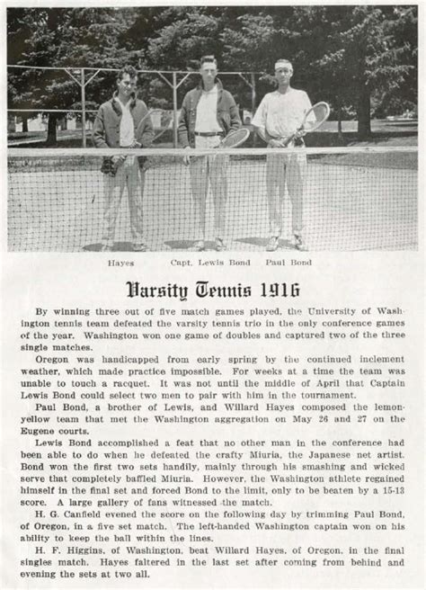 Tennis At The Uo 1915 16 From The 1917 Oregana Uo Yearbook