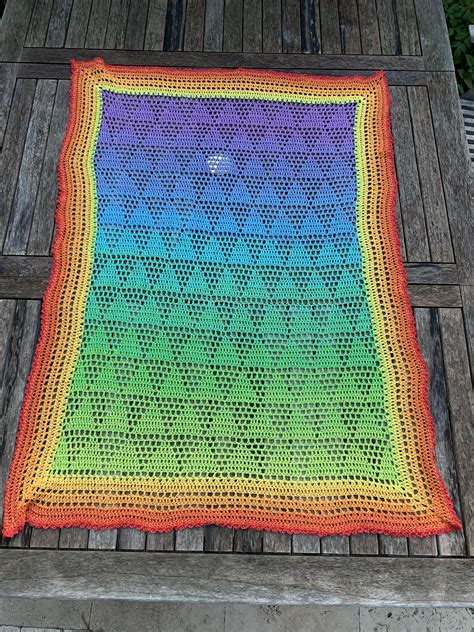 Just Finished This Triangles And Stripes Blanket For My Cousin I Made