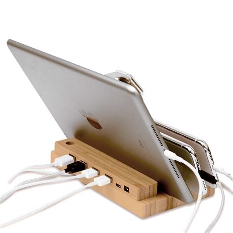 Audiology Bamboo Charging Station Multi Device Charging Station For