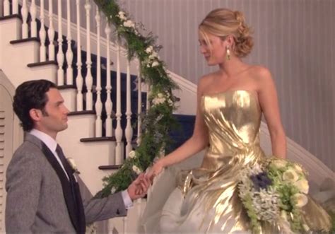 Serena van der Woodsen's gold wedding dress in the final episode of
