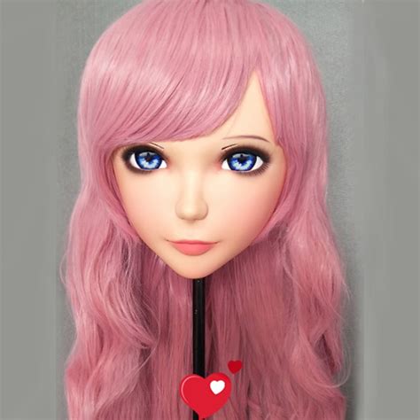 mei 01 female sweet girl resin half head kigurumi mask with bjd eyes cosplay japanese anime