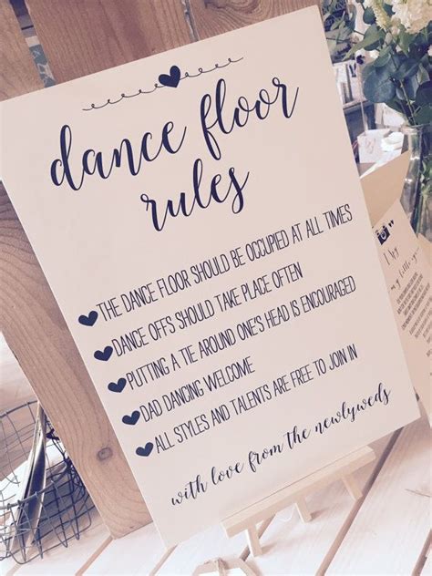 Vintage/Rustic/Shabby Chic A3 'Dance Floor Rules' sign for weddings ...