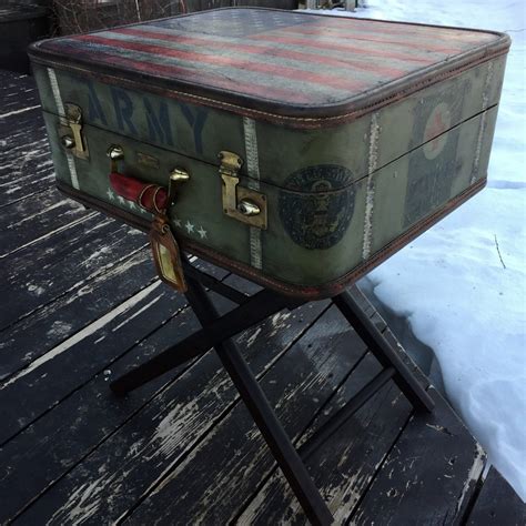 Sold Accepting Orders Custom Painted Vintage Suitcase Table Etsy