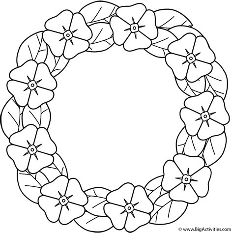 Coloringonly has got big collection of printable puppy coloring sheet for free to download, print and color in your free time. Poppy wreath - Coloring Page (Memorial Day)