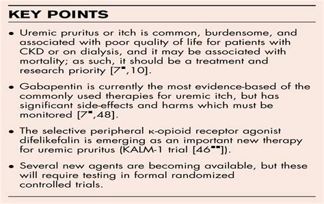 Recent Advances In The Treatment Of Uremic Pruritus Current Opinion