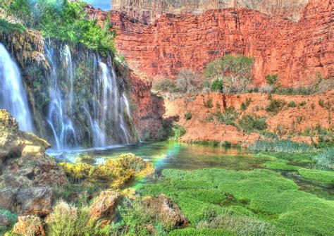 Little Navajo Falls Supai Az Navajo Falls Waterfall Outdoor
