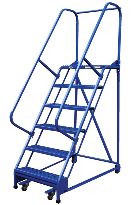 5 Step Portable Warehouse Ladders With 18 Wide Grip Strut Steps