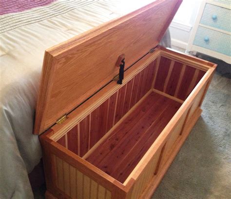 Long Rectangular Cedar Hope Chest Equipped With Light Brown Outside And Dark Inside Diy Wood