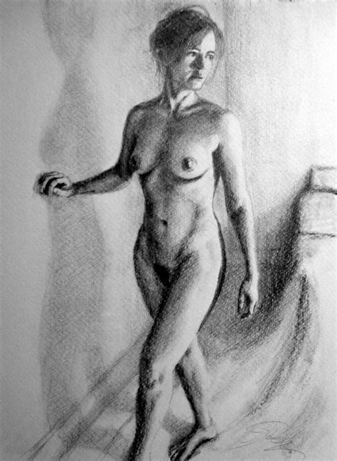 Figure Printable Minimalist Charcoal Drawing Of A Nude Woman Etsy Hot