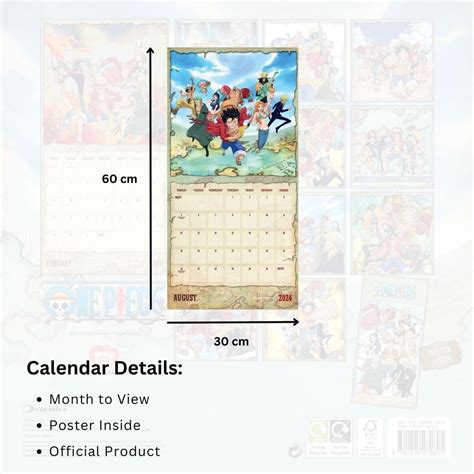 One Piece 2024 Zidni Kalendar Glazbena Knjižara Rockmark