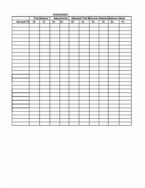 Blank 10 Column Worksheet Template Fresh 6 Best Of 8 Column Worksheet