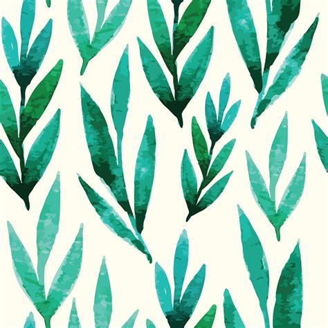 Uniqstiq Botanical Watercolor Green Leaves Wallpaper Wallpaper Green