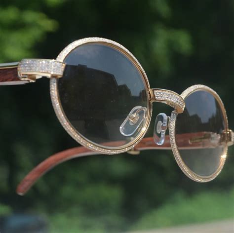 Cartier Custom Diamond Vintage Cartier Sunglasses Grailed