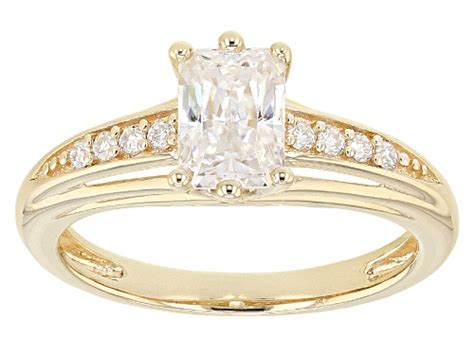 Pre Owned Moissanite Fire 136ctw Dew Radiant Cut And Round 14k Yellow