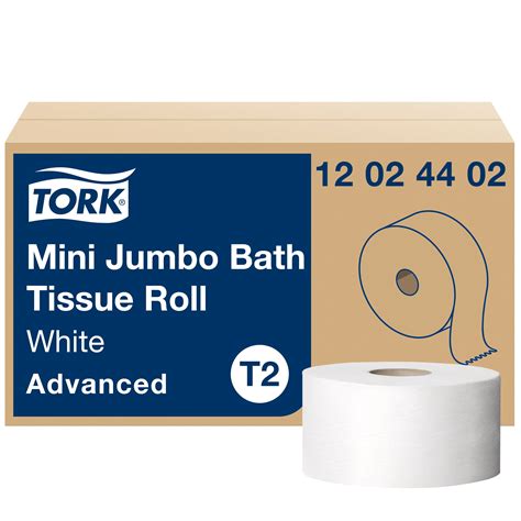 Tork Mini Jumbo Toilet Paper Roll White T2 Advanced 2 Ply 12 X 751