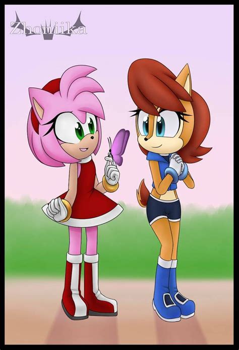Sally Acorn Y Amy Rose By Osonicathehedgehogo Sally Acorn Amy Rose Archie Comics Characters