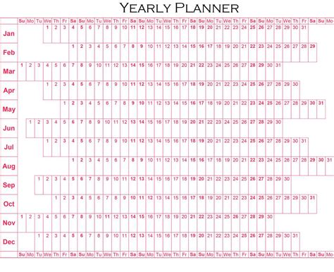 Free Printable Yearly Planner Template In Pdf Word And Excel