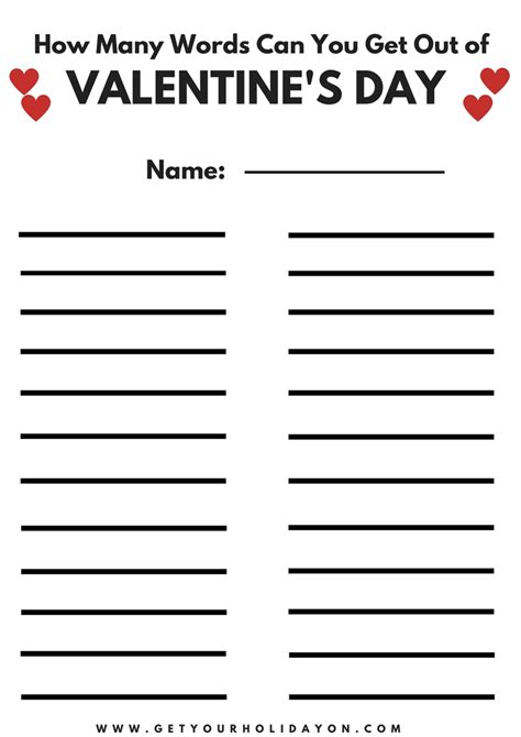 Maybe you would like to learn more about one of these? Valentine's Day Word Game Free Printable | Get Your Holiday On