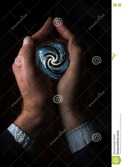 Hand Holding Crystal Ball Stock Image Image Of Mysterious 79401989