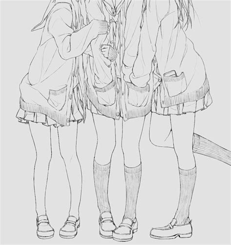 Sketch Of 3 Girls Gossiping Manga Illustration Manga Drawing Manga Girl